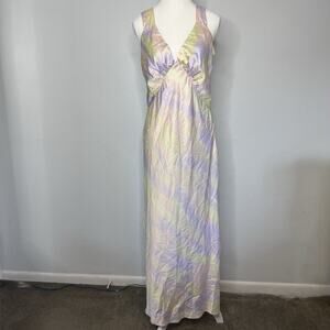 VICI Pastel Tie Dye Maxi Dress Women’s Medium Sleeveless V-Neck Empire Waist
